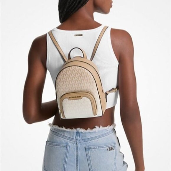 Michael Kors backpack jaycee extra-small ombré logo convertible backpack camel main image 5